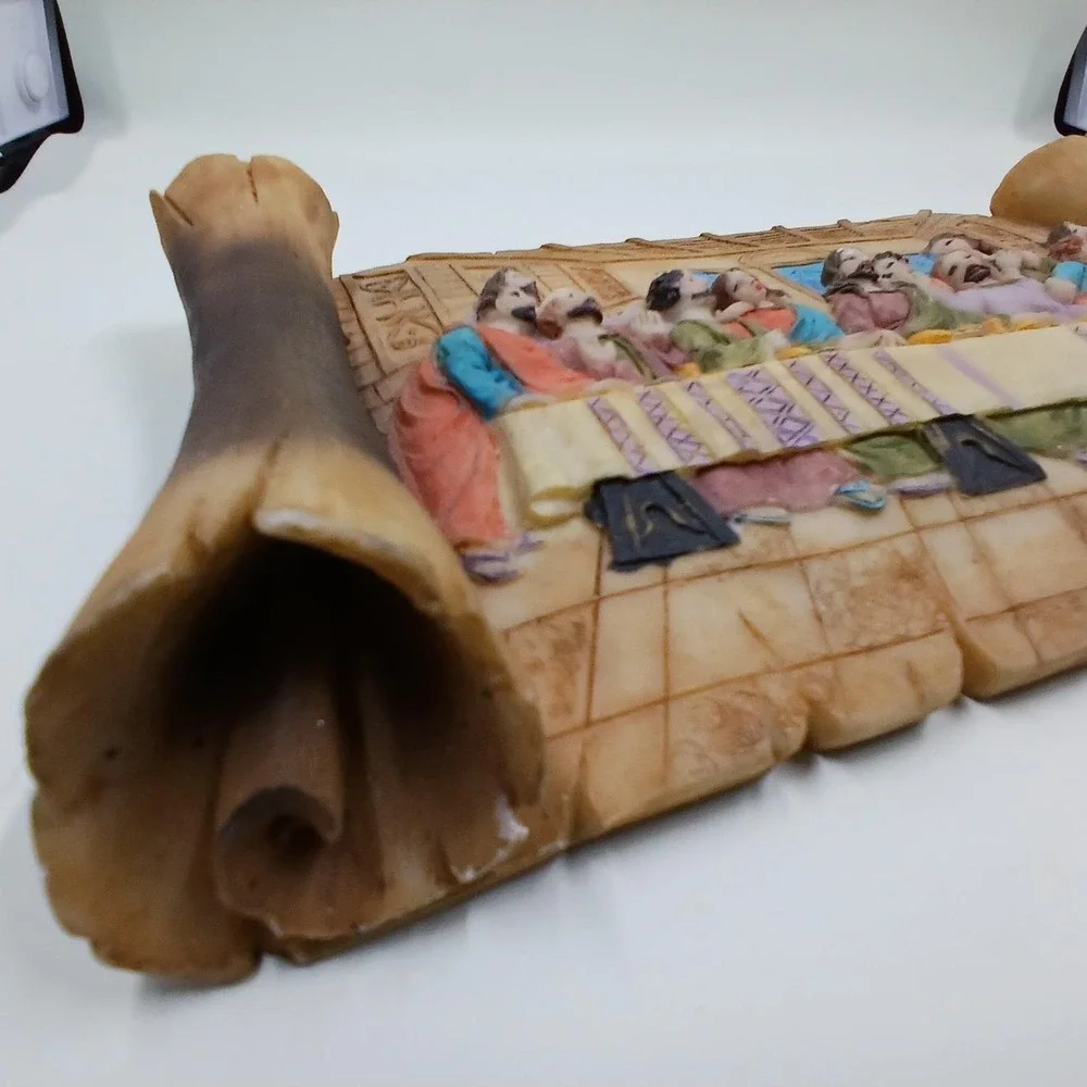 Last Supper 3D Wall Plaque Scroll Style Resin Christian Religious Decor Art‎